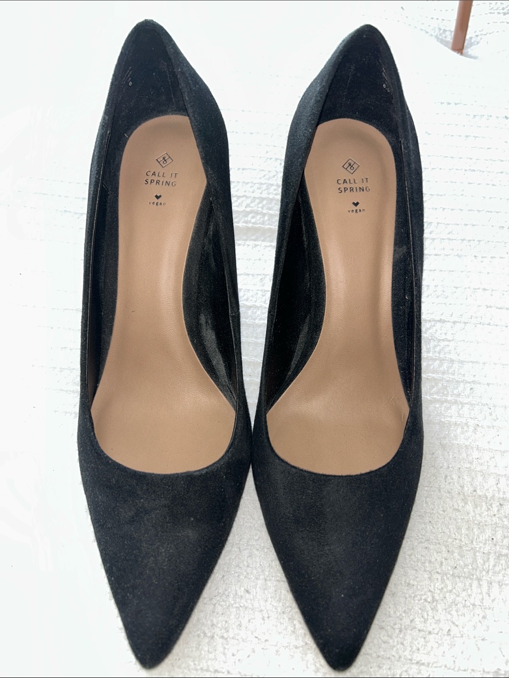 Call It Spring Black Suede Pointed Toe Heels